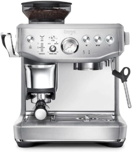 Sage - The Barista Express Impress - Kaffeemaschine mit manuellem Milchaufschumer & integriertem Mahlwerk - Intelligente Dosierung, 25 Mahlgradeinstellungen - Gebrsteter Edelstahl