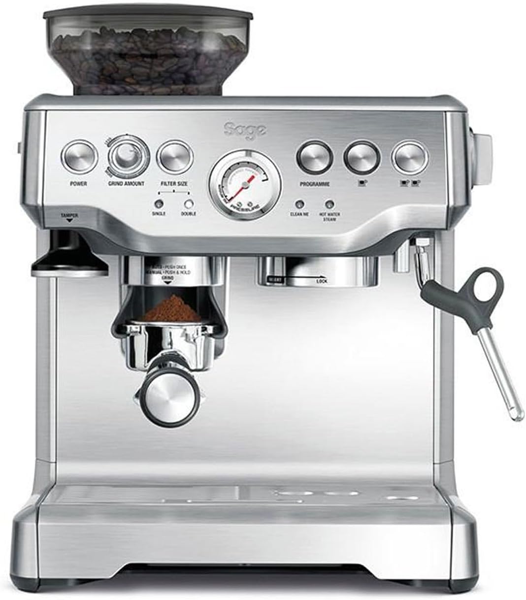 61_WbTD0VhL._AC_SL1300 Sage - The Barista Express - Kaffeemaschine mit manuellem Milchaufschäumer & Mahlwerk - Automatisches Mahlen, individueller Milchschaum - Gebürsteter Edelstahl, Milchkännchen mit Temperaturregelung