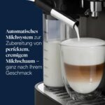 De’Longhi Magnifica Evo Next - Perfetto Kaffeevollautomat mit LatteCrema-Milchaufschäumer, 13 One-Touch-Getränke, Coffee- und Cappuccino Kaffeemaschine, farbiges Touch-Display, Titan (ECAM312.80.TB)
