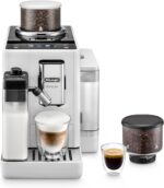 De'Longhi Rivelia EXAM440.55.W Kaffeevollautomat, perfekter Milchschaum, wechselbarer Bohnenbehälter, 16 Kaffee- & Milchgetränke auf Knopfdruck, Extra-Shot-Funktion, 3,5" Touch-Display, Weiß
