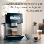 Siemens Kaffeevollautomat EQ900, großes farbiges TFT-Display, 36 Heiß- und Kaltgetränke, Cold Brew, super leise, Keramikmahlwerk, Doppeltassenfunktion, Steuerung per App, Edelstahl, TQ905D03