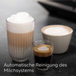 Siemens Kaffeevollautomat EQ700 integral, großes farbiges TFT-Display, 36 Heiß- und Kaltgetränke, Cold Brew, 2-Tassen-Funktion, Steuerung per App, autom. Reinigungssystem, Edelstahl schwarz, TQ717D03