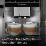 Siemens Kaffeevollautomat EQ700 integral, großes farbiges TFT-Display, 36 Heiß- und Kaltgetränke, Cold Brew, 2-Tassen-Funktion, Steuerung per App, autom. Reinigungssystem, Edelstahl schwarz, TQ717D03