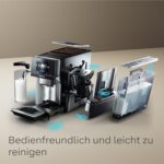 Siemens Kaffeevollautomat EQ700 integral, großes farbiges TFT-Display, 36 Heiß- und Kaltgetränke, Cold Brew, 2-Tassen-Funktion, Steuerung per App, autom. Reinigungssystem, Edelstahl schwarz, TQ717D03