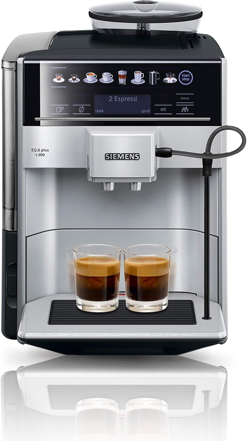 71jgRjZKSAL._AC_SL1500_c6fe5ad0-10fe-4f58-b705-1d80505bf02f Siemens Kaffeevollautomat EQ6 plus s300, Milchsystem, 11 Getränke, automatische Reinigung des Milchsystems, Keramikmahlwerk, großes Touchdisplay, Silber, TE653501DE