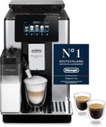 De’Longhi PrimaDonna Soul – Perfetto Kaffeevollautomat mit LatteCrema-Milchaufschäumer, 18 One-Touch-Getränke, Touch-Display, Silber-Schwarz (ECAM612.55.SB)