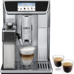 De'Longhi PrimaDonna Elite Experience ECAM 656.85.MS Kaffeevollautomat mit LatteCrema Milchsystem, Cappuccino, 4,3 Zoll Farbdisplay, App-Steuerung, Trinkschokoladenfunktion, Edelstahlfront, silber